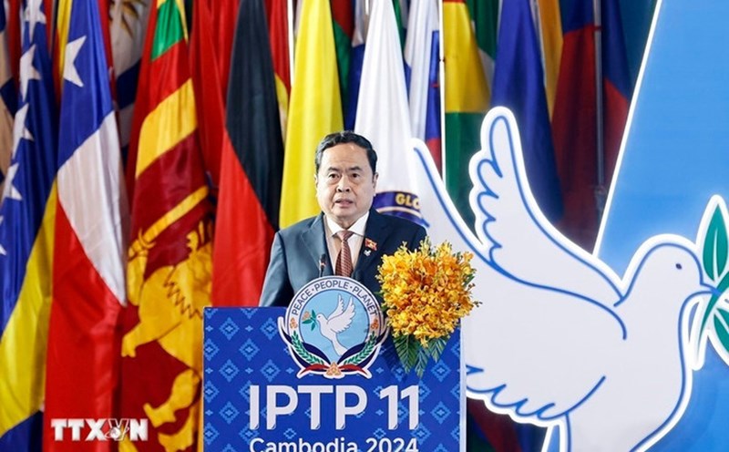 National Assembly Chairman Tran Thanh Man speaks at the conference. Photo: VNA
