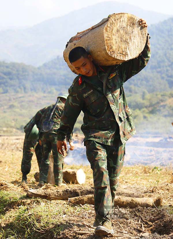 Nhung cay go, cui to duoc cua nho de van chuyen ra ngoai dong ruong. Day la khu vuc san xuat tap trung lon nhat, dong thoi cung chiu anh huong nang ne nhat boi tran lu quet.