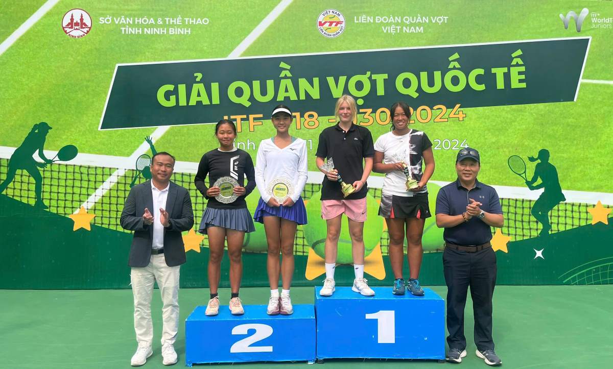 Giải quần vợt quốc tế ITF U18 – J30 Ninh Bình 2 đã kết thúc với sự lên ngôi của nhiều tay vợt đến từ Hàn Quốc, Nhật Bản, Ba Lan. Ảnh: VTF