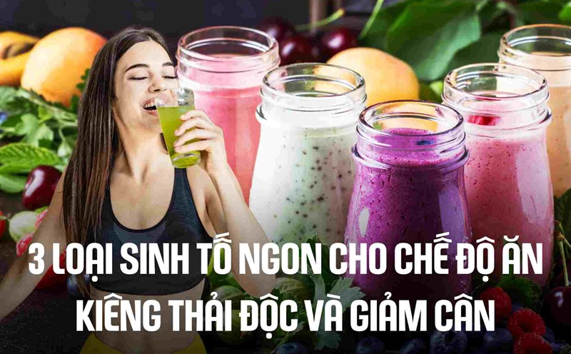 3 delicious smoothies for detox diet and weight loss. Graphics: Cao Thom