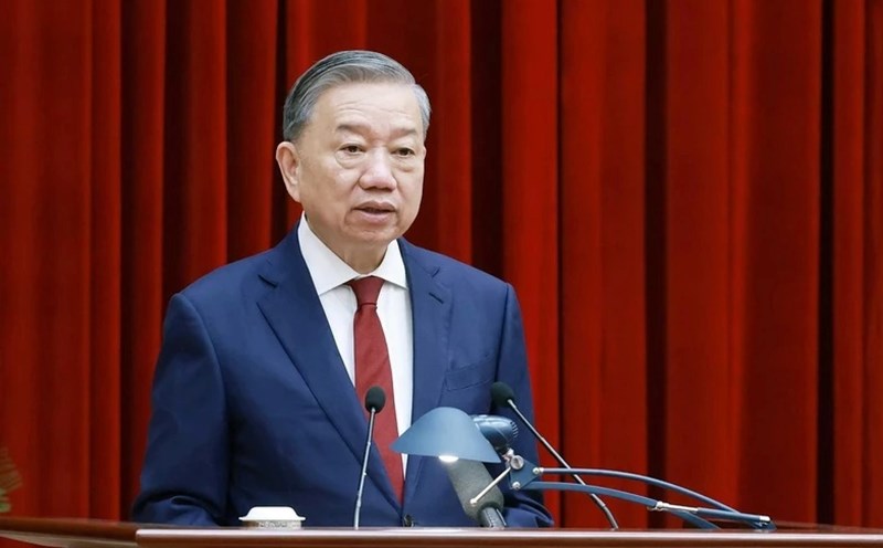 General Secretary To Lam emphasized the requirement to continue to arrange and perfect the organizational apparatus of the political system. Photo: VNA