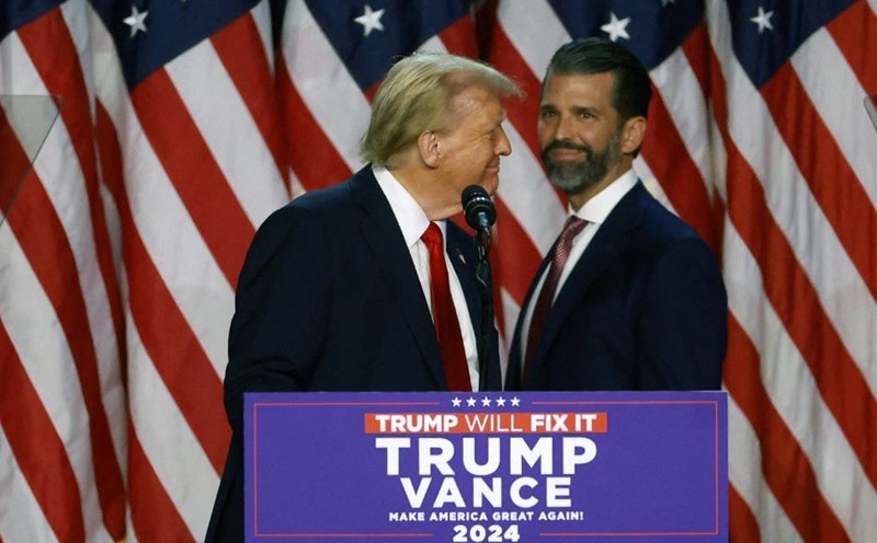 Mr. Donald Trump and his son Donald Trump Jr. Photo: AFP