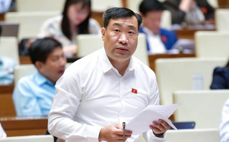 Delegate Thach Phuoc Binh gives comments on the draft Law amending and supplementing a number of articles of the Law on Advertising. Photo: Pham Thang
