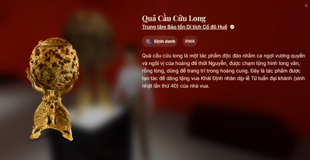 Sang kien nay se khai thac tiem nang cac mo hinh kinh doanh moi thong qua viec dinh danh va so hoa co vat de tao ra tai san so, kien tao nen kinh te so theo huong cong nghiep van hoa cho Di san Co do Hue.