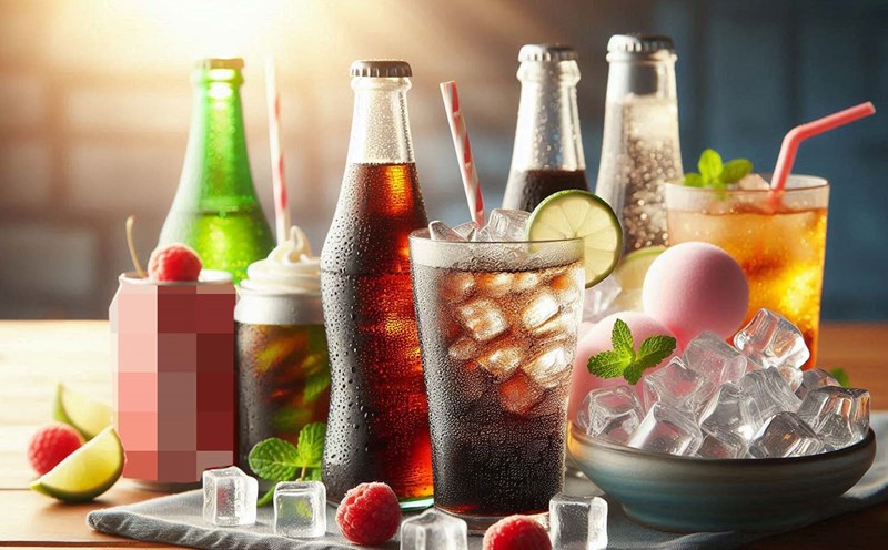 Regular consumption of carbonated soft drinks can lead to weight gain, tooth decay and increase the risk of health problems such as diabetes and heart disease. Photo - AI: Ngoc Thuy