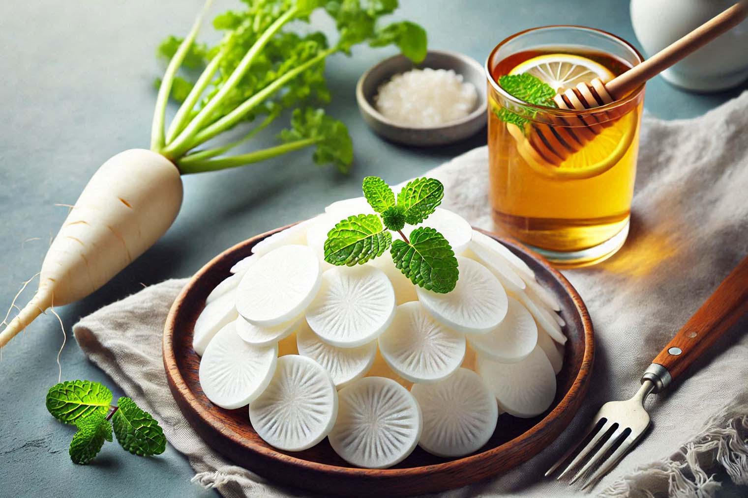 White radish helps reduce cough and cold symptoms. Photo - AI: Ngoc Thuy