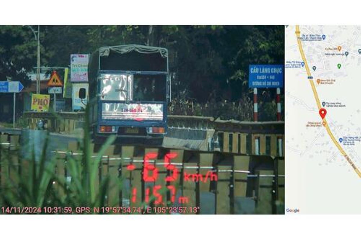 Một phương tiện được thiết bị ghi nhận vi phạm, bị phạt nguội. Ảnh: CATH