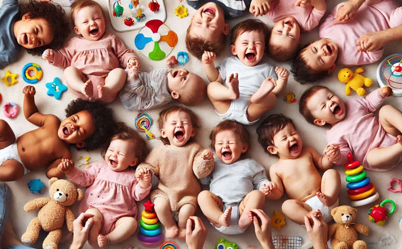 Tickling can be harmful to babies. Photo - AI: Ngoc Thuy