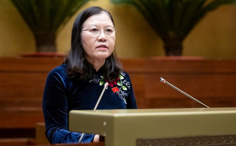 Chairwoman of the Judiciary Committee Le Thi Nga pointed out that people with positions and powers have colluded with and overlooked violations by businesses. Photo: Pham Dong