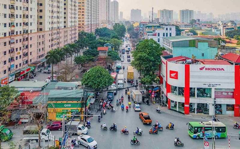 Provincial Road 70 through Dai Thanh Urban Area (Thanh Tri District, Hanoi). Photo: Trang Thuy