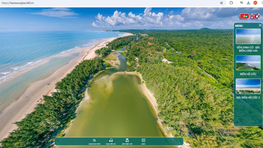 3D image website of Ba Ria - Vung Tau province with full views, from overview to details at some destinations.