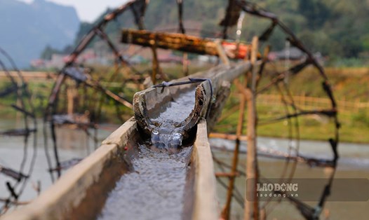 Chiếc bánh xe nước mang tính biểu tượng của đồng bào dân tộc Thái ở Điện Biên nói riêng và Tây Bắc nói chung. Ảnh: Quang Đạt