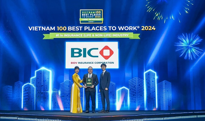 BIC was honored as the Top 1 best place to work in the Vietnamese insurance industry in the large enterprise sector.