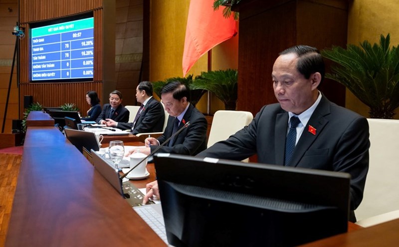 The National Assembly voted to pass the Law on People's Air Defense, which includes provisions on unmanned aircraft. Photo: Pham Dong