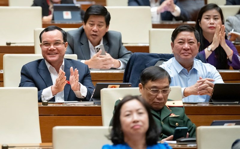 President of the Vietnam General Confederation of Labor Nguyen Dinh Khang at the meeting hall after the National Assembly passed the Trade Union Law (amended). Photo: National Assembly