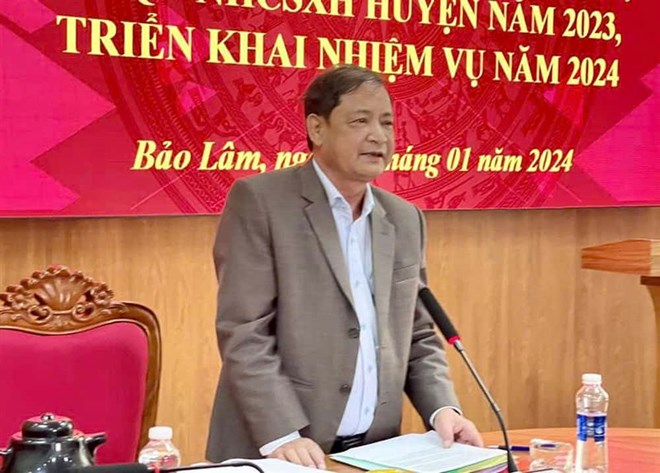 Mr. Nguyen Trung Thanh - former Vice Chairman of Bao Lam District People's Committee, term VI, 2021 - 2026, has just been expelled from the Party. Photo: Lam Hong