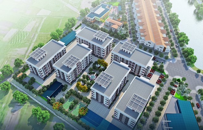 Perspective of the social housing project for workers of Kim Thi Real Estate Company in Nghi Xa commune, Nghi Loc district (Nghe An). Photo: Quang Dai
