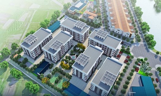 Phối cảnh dự án nhà ở xã hội cho công nhân của Công ty địa ốc Kim Thi tại xã Nghi Xá, huyện Nghi Lộc (Nghệ An). Ảnh: Quang Đại