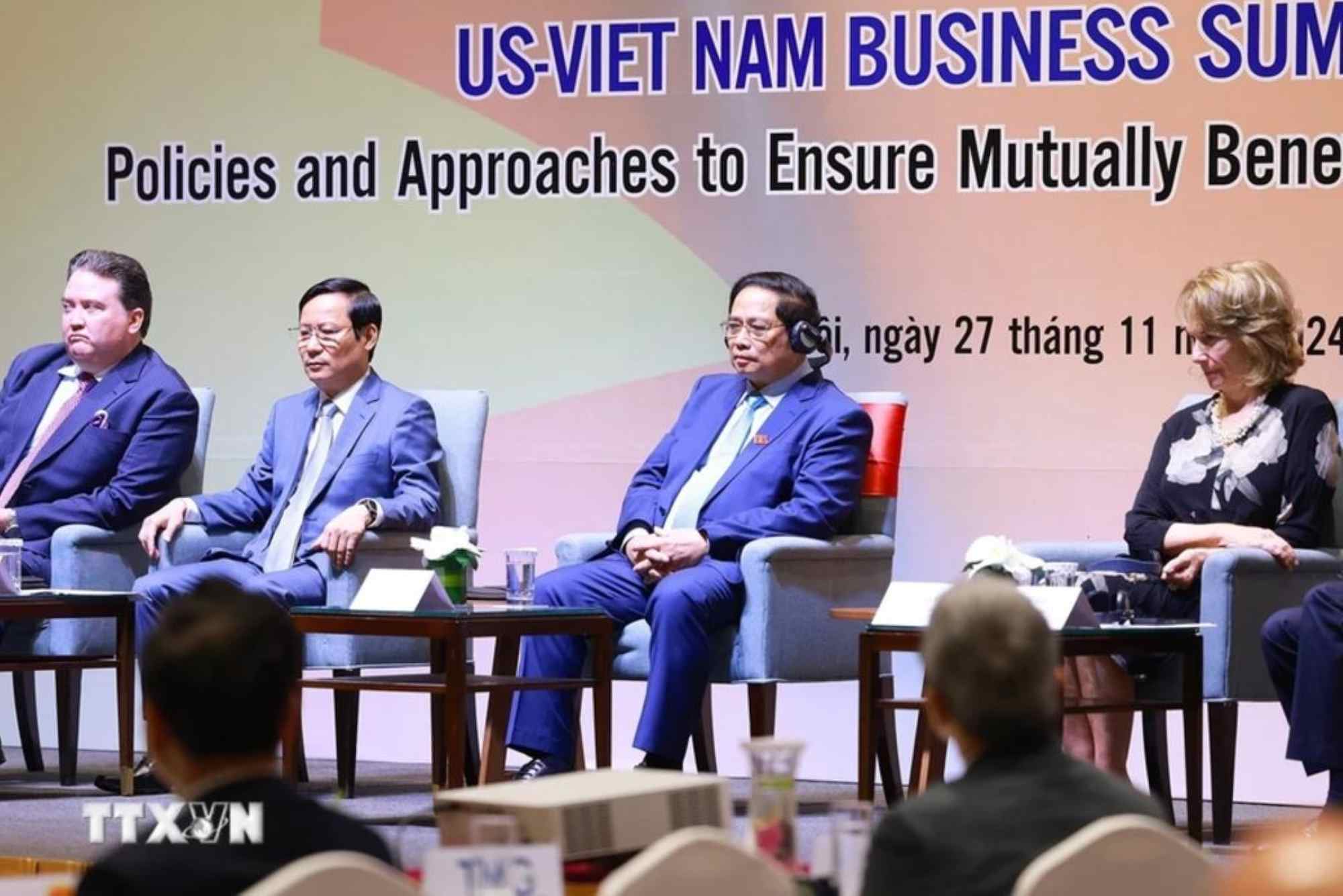 Politburo member and Prime Minister Pham Minh Chinh attends the 2024 Vietnam-US Business Summit. Photo: VNA