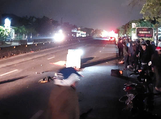 The scene of the accident that caused Ms. T to die on the spot. Photo: P. Phong