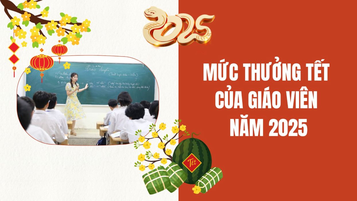 Currently, there are no regulations on Tet bonuses or 13th month salary for teachers. Graphics: Anh Duc