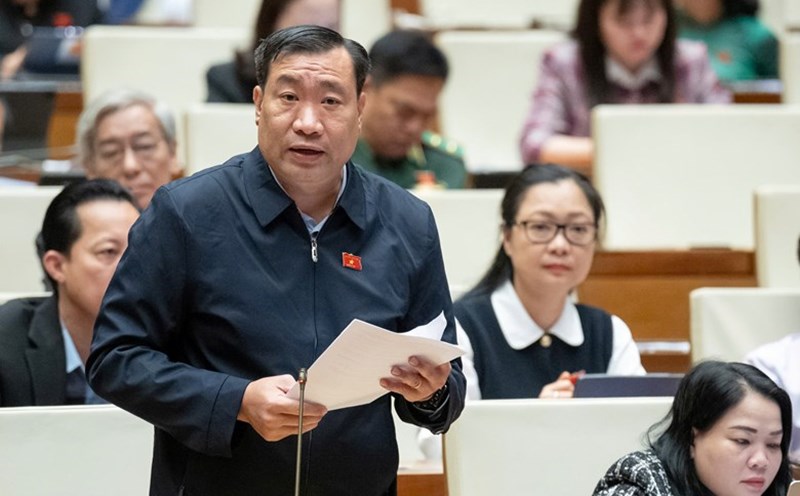 Delegate Thach Phuoc Binh (Tra Vinh delegation) proposed applying a preferential tax rate of 10% for press agencies. Photo: Quochoi.vn