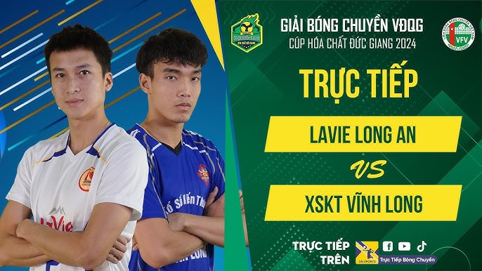 Lavie Long An meets XSKT Vinh Long in the relegation round of the 2024 national volleyball tournament. Photo: VFV