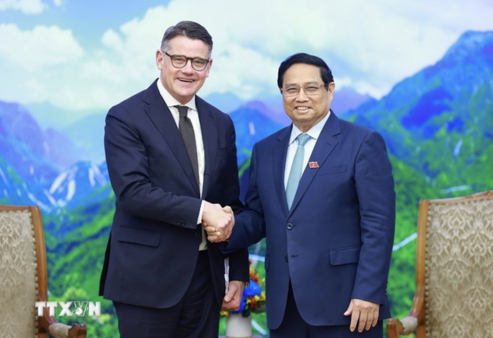 Prime Minister Pham Minh Chinh received Prime Minister of Hessen State, Germany - Mr. Boris Rhein. Photo: VNA