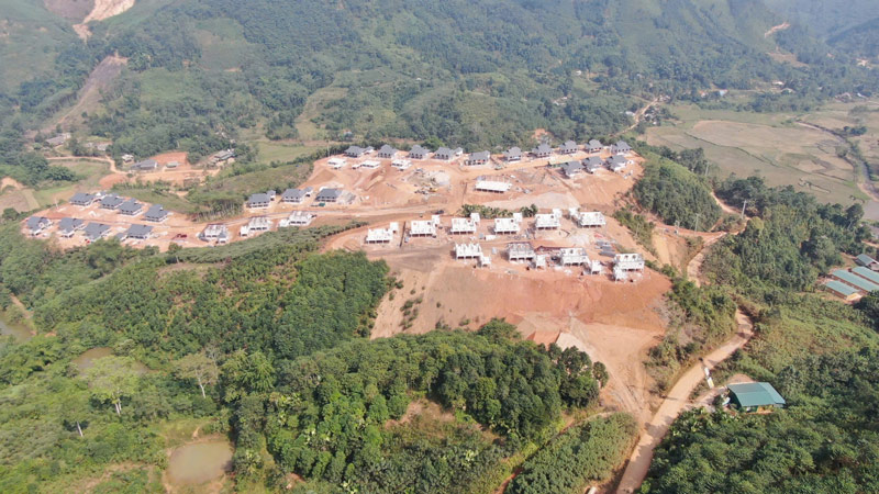 Panoramic view of Lang Nu resettlement area being completed every day. Photo: Dinh Dai