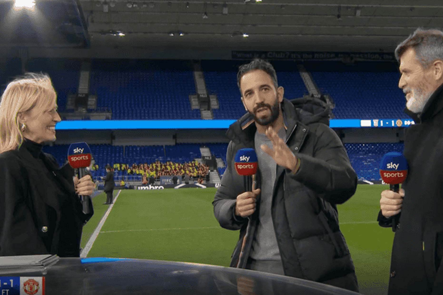 Ruben Amorim tra loi phong van sau tran dau. Anh: Sky Sports