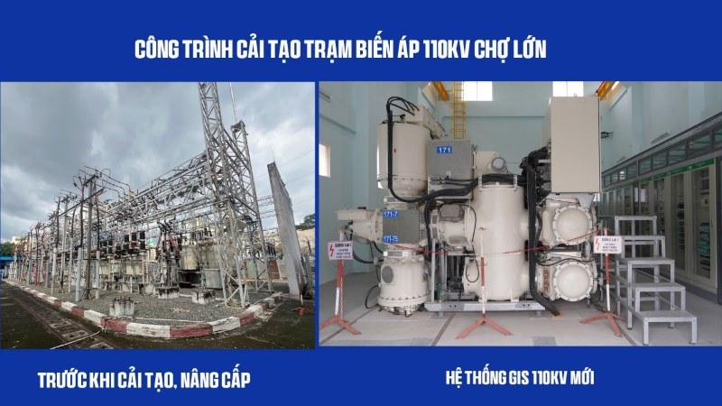 Cong trinh cai tao Tram bien ap 110kV Cho Lon la mot trong cac du an dang gap rut ve dich (du kien dong dien vao ngay 16.12.2024). Anh: EVNHCMC cung cap