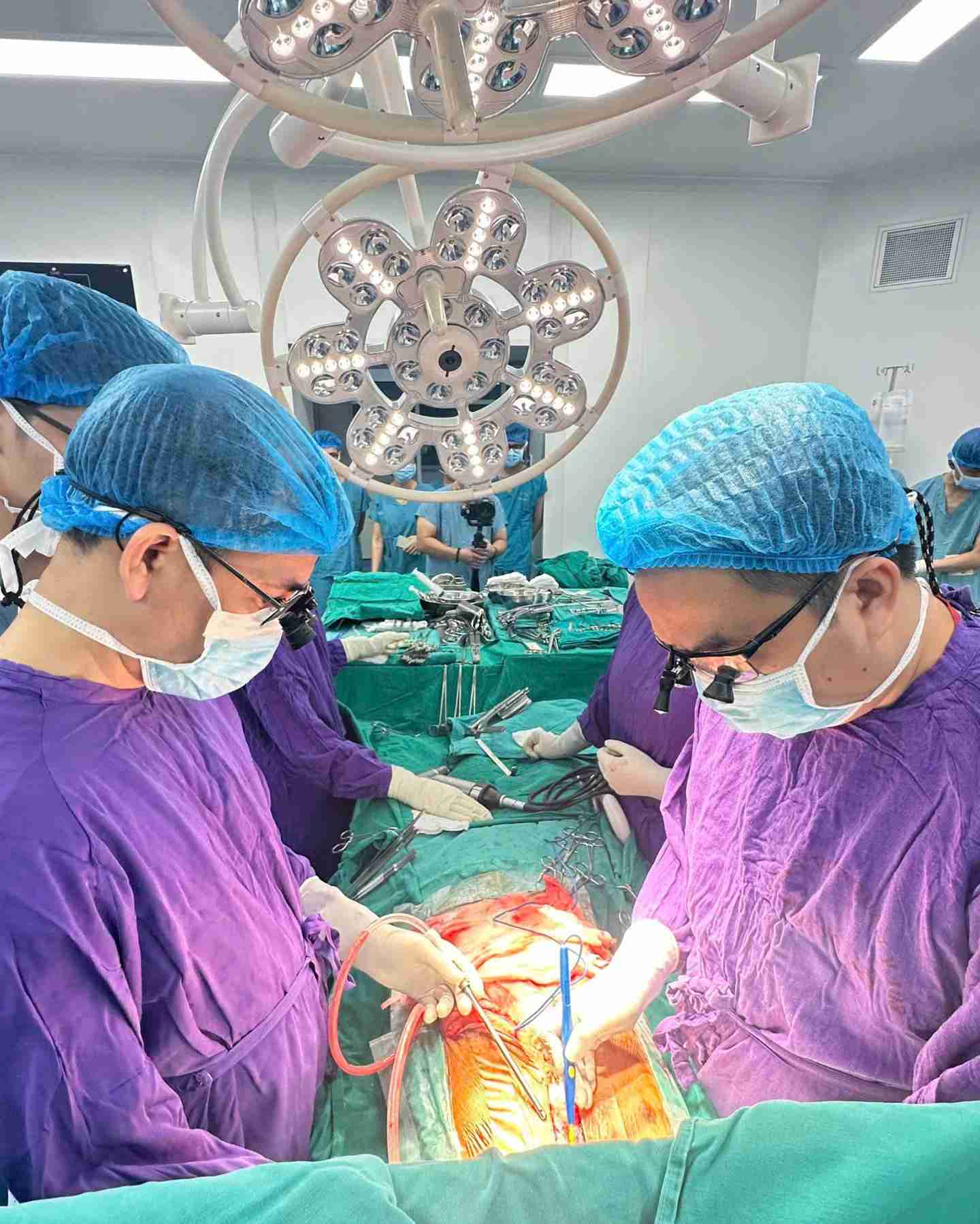 Doctors perform organ harvesting and transplantation from a brain-dead person. Photo: BVCC