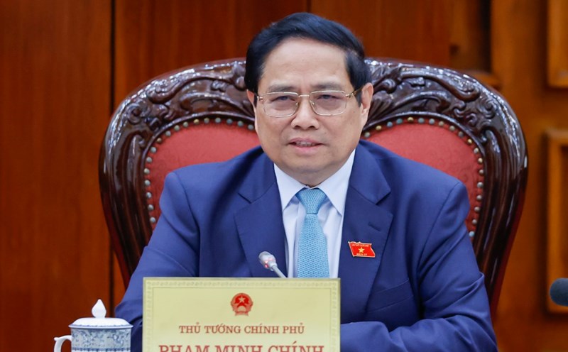 Prime Minister Pham Minh Chinh emphasized that the reorganization and streamlining of the Government apparatus has a wide scope of impact. Photo: VGP