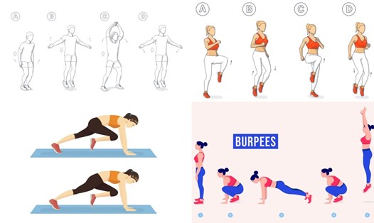 Bài tập tim mạch hỗ trợ đốt calo, giảm mỡ và giảm cân. Đồ họa: Thanh Thanh