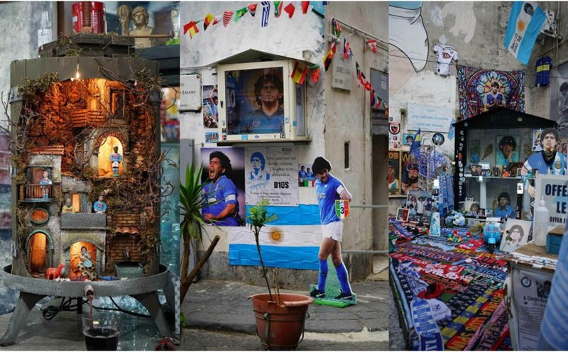 Diego Maradona is remembered in many ways and in every corner of Napoli. Photo: Forbes