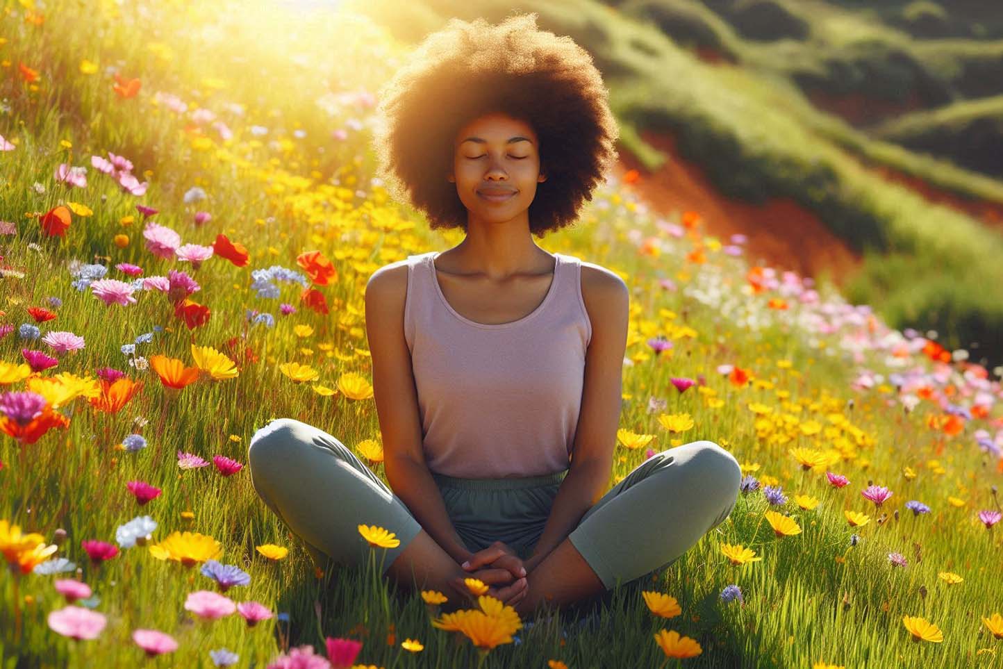 Sitting cross-legged for 30 minutes can help relieve back pain temporarily. Photo - AI: Ngoc Thuy