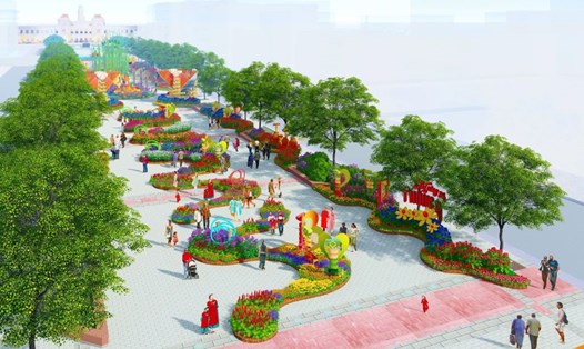 Đường hoa Nguyễn Huệ Tết Ất Tỵ sẽ mở cửa 27.1 (28 Tết) - 2.2 (mùng 5 Tết). Ảnh: BTC