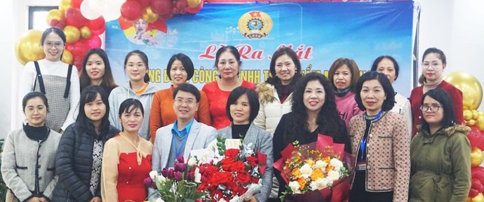 Launching ceremony of the Trade Union of Minh Thoa Food Company Limited under the Long Bien District Labor Federation. Photo: Hai Yen