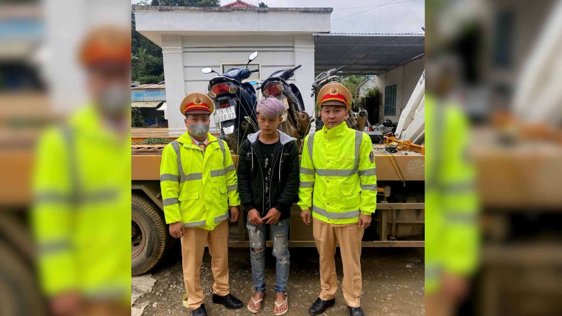 Dealing with young driver who used leaves to cover his face to post on social media