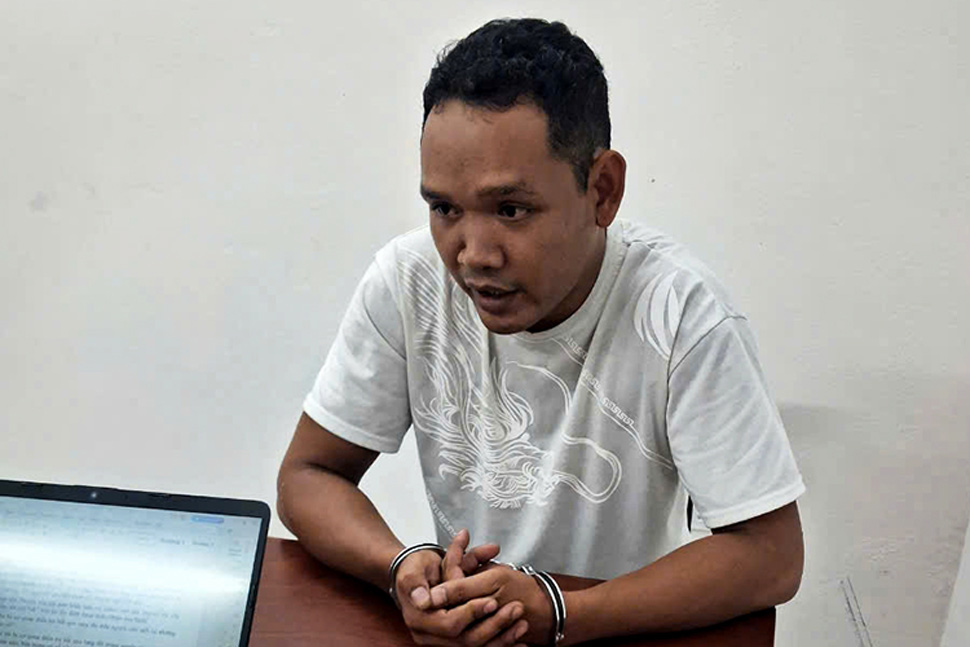 Đối tượng Lê Kim Tỷ tại cơ quan điều tra. Ảnh: VKSND tỉnh Phú Yên