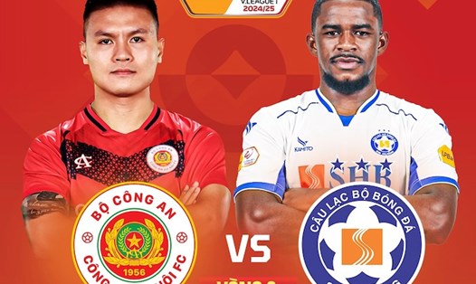 Công an Hà Nội gặp Đà Nẵng tại vòng 6 V.League 2024-2025. Ảnh: FPT Play