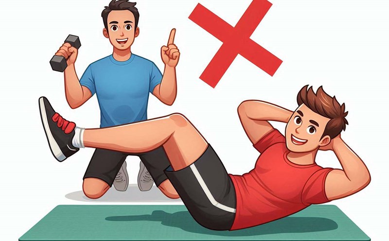 Sit-ups are good for the abdominal muscles but there are still some disadvantages to note. Photo - AI: Ngoc Thuy