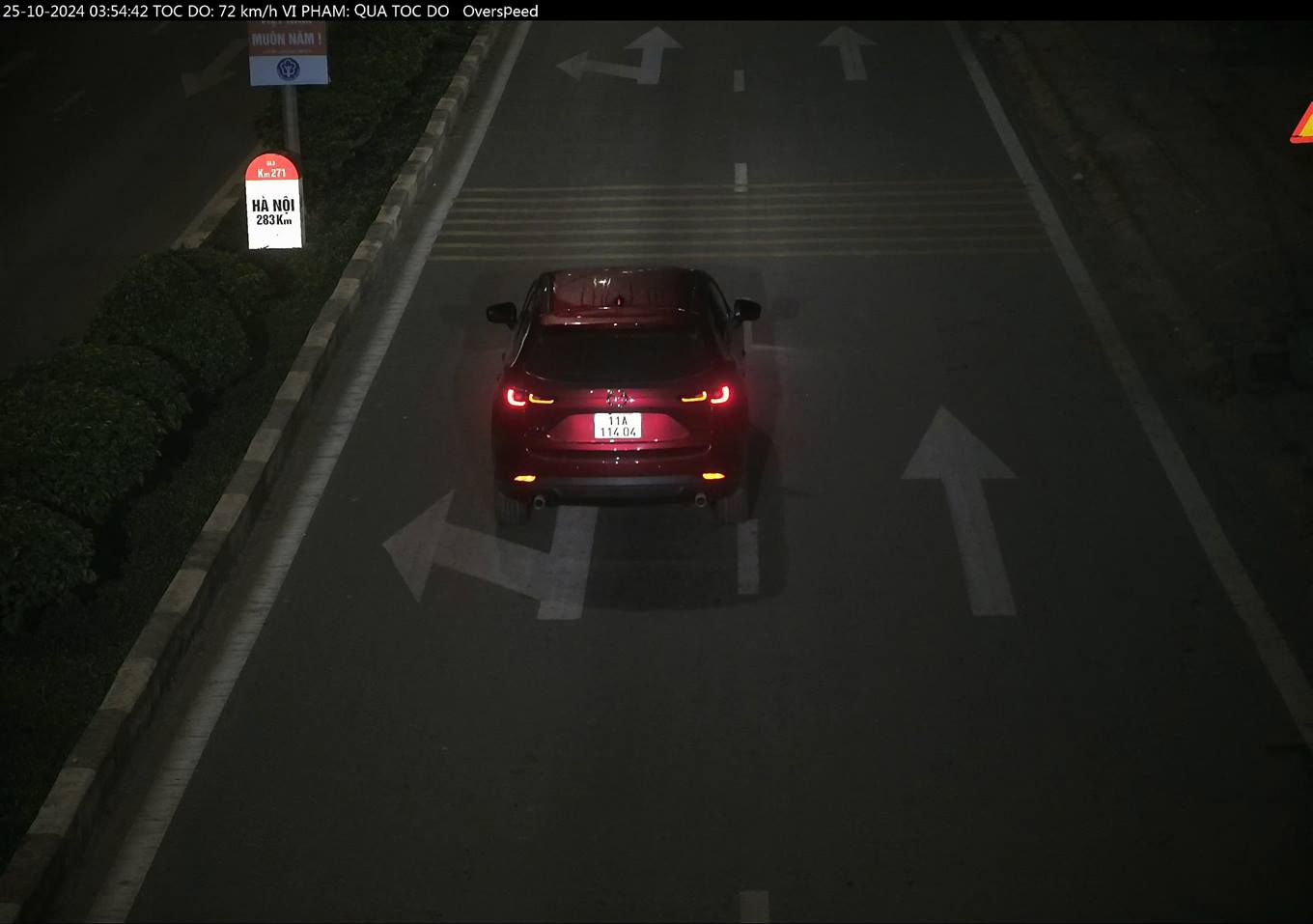 Traffic cameras in Cao Bang detected 20 cases of cars violating traffic laws and being fined. Photo: Cao Bang Police.