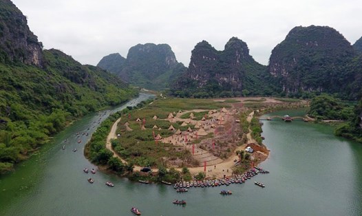 Phim trường Kong: Skull Island (Đảo đầu lâu) được dựng trong Khu du lịch sinh thái Tràng An (huyện Hoa Lư, Ninh Bình). Ảnh: Nguyễn Trường