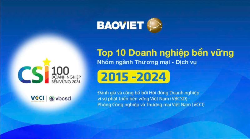 • Bao Viet - Doanh nghiep Viet dau tien chinh thuc duoc cong nhan danh gia xep hang doanh nghiep ben vung trong nhom Chi so Dow Jones Sustainability Indices-DJSI. Anh: Bao Viet