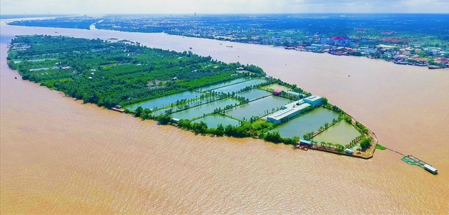 Con Son, Can Tho city seen from above. Photo: Pham Nhan