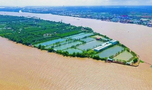Cồn Sơn, thành phố Cần Thơ nhìn từ trên cao. Ảnh: Phạm Nhân