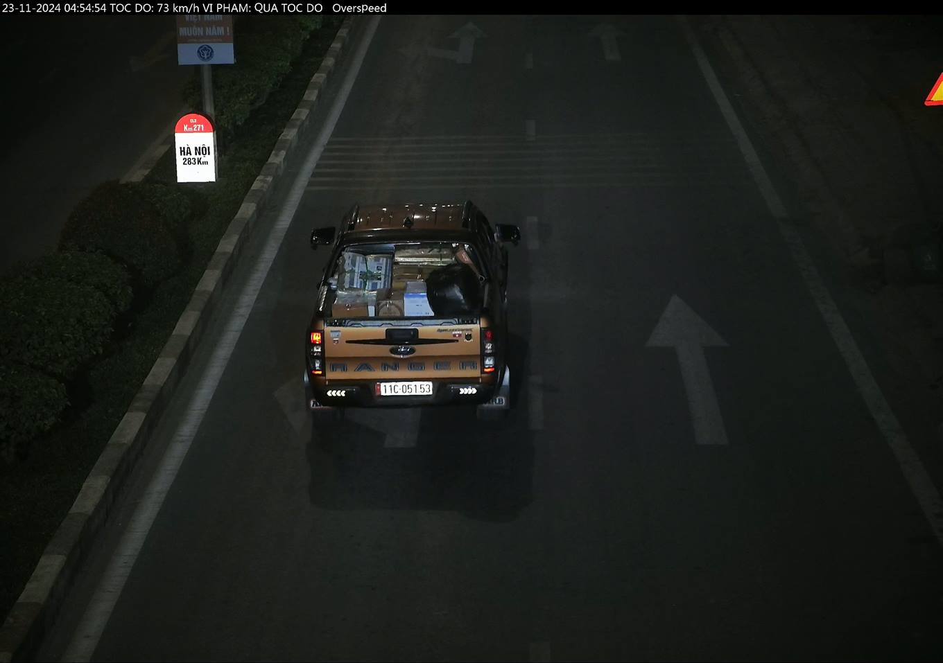 Camera detects 24 cars being fined in Cao Bang. Photo: Cao Bang Police