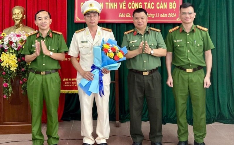 Appointment announcement ceremony at Dak Ha District Police. Photo: Kon Tum Provincial Police