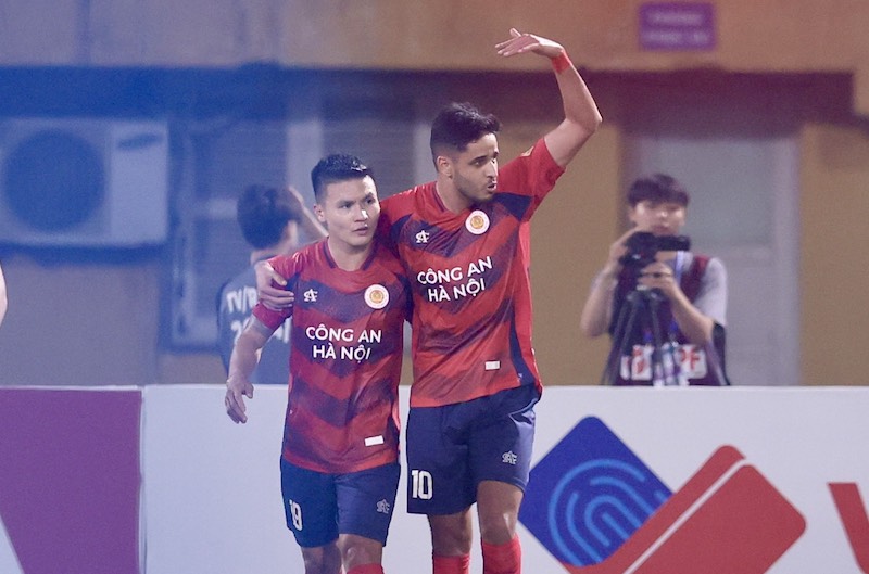 Hanoi Police Club leads the V.League rankings. Photo: VPF